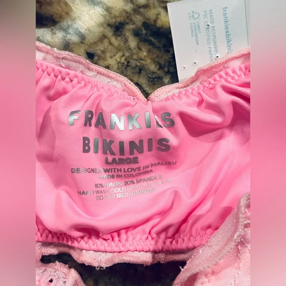 NWT Frankies Bikinis Colby Eyelet Bikini Top